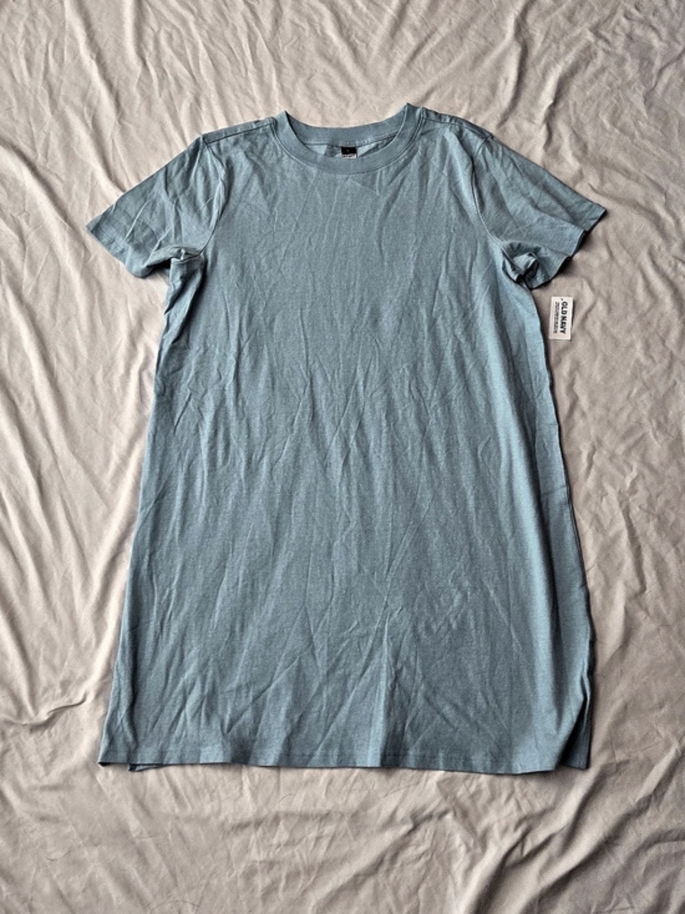 Old Navy Short Sleeve Cotton T-Shirt Dress Blue NWT Sz Large
